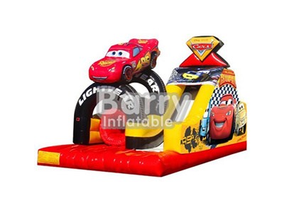 High quality Guangzhou inflatable car inflatable obstacle course with slide BY-OC-022